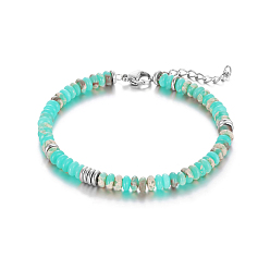 Шушан Камень Браслет из нержавеющей стали с натуральным камнем для женщин, повседневная одежда, несколько цветов