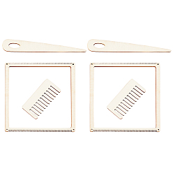 пшеница Наборы для ткачества своими руками из дерева, для расходных материалов для ткацких станков, цвет пшеницы, 2.5~11.05x1.65~9x0.35 см, 3 шт / комплект