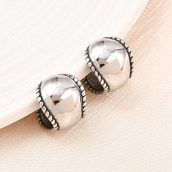 Античное Серебро 316 серьги-манжеты из хирургической нержавеющей стали, c-образный, античное серебро, 14.5x12 мм