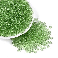 Светло-зеленый Fgb прозрачный стеклянный бисер, круглые, круглое отверстие, светло-зеленый, 4~4.5 мм, отверстие : 1~1.2 мм, Около 4500 шт / фунт