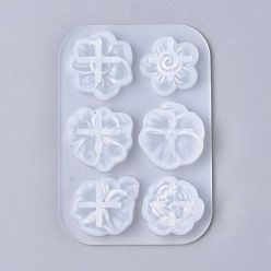 Белый Силиконовые формы для цветов своими руками, для изготовления уф-смолы и эпоксидной смолы, белые, 80x55x10 мм, Внутренний размер: 12~23x12~23 мм