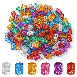 (52) Непрозрачная лаванда 200шт алюминиевые дреды бусины украшение для волос, манжеты для волос, разноцветные, 9x8 мм, отверстие : 7 мм