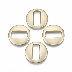 Gold Spray Painted CCB Plastic Linking Rings, Flat Round, Gold, 39x7mm, Inner Diameter: 11.5x28mm