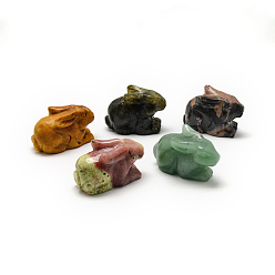 Смешанные камни Зайчик смешанный камень украшения дома дисплей, 3 d кролика, 43~50x17~24x29~35 мм