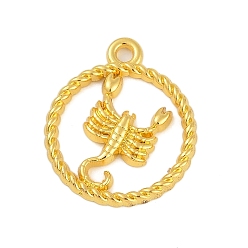 Скорпион Подвески из сплава «двенадцать созвездий», Скорпион, 22.5x19x2.5 мм, отверстие : 1.8 мм