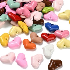 (52) Непрозрачная лаванда Акриловые подвески с запекаемой краской, сердце, разноцветные, 12x17x6.5 мм, отверстие : 1.5x1 мм