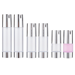 Прозрачный 6шт 3 стиль пластиковый пустой многоразовый безвоздушный насос бутылки, контейнеры для тонального крема для путешествий, с головкой насоса типа u, колонка, прозрачные, 8.95~14.3 см, емкость: 15~50 мл (0.51~1.69 жидких унций), 2 шт / стиль