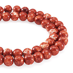 Chocolat 1 brins de peinture de cuisson perles de verre brins, ronde, chocolat, 8~8.5mm, Trou: 1~1.2mm, Environ 105~106 pcs/chapelet, 30.71~31.10 pouce (78~79 cm)