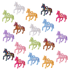 (52) Непрозрачная лаванда 18шт 9 цветные непрозрачные акриловые подвески, лошади прелести, AB цвет, разноцветные, 40x42 мм, 2 шт / цвет