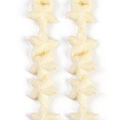 Фора Нити резных бусин синтетического коралла, морская звезда, оранжевые, 16~17x14~15x6~6.5 мм, отверстие : 0.8 мм, около 28 шт / нитка, 13.19'' (33.5 см)