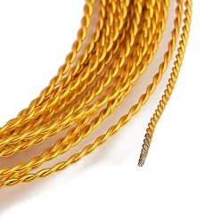 (932FM) Темно-синий аква-матовый с подкладкой 5м алюминиевая проволока, витых круглых, для diy craft, темно-золотистые, 1 мм, 18 датчик, около 16.40 футов (5 м) / рулон