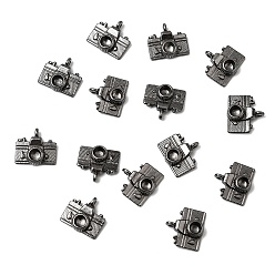 Черный Цвет Металла Сплавочные подвески, без кадмия и без свинца, камера, металлический черный , 13x13x5 мм, отверстие : 2 мм