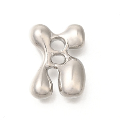 Letter B Стойки обшивки латунные бусины, письмо-шар, для изготовления именных ожерелий, долговечный, без свинца и без кадмия, платина, В письме, 23.5x17.5x6.5 мм, отверстие : 2 мм