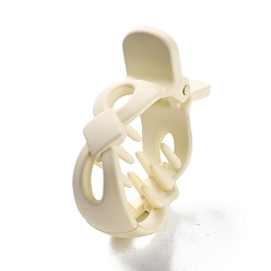 Beige Plastic Claw Hair Clips, Matte Style, Hollow Bowknot, Beige, 49x38x15.5mm