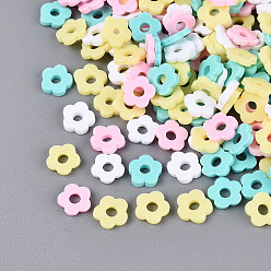 (52) Непрозрачная лаванда Ручной полимерной глины кабошонов, цветок, плоский зад, разноцветные, 5.5~6x5.5~6x1 мм, Около 14705 шт / 500 г