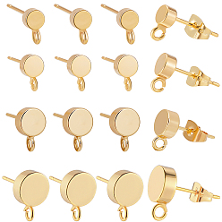 Настоящее золото 18K Изделия из латуни, с латунными фрикционными гайками, плоско-круглые, реальный 18 k позолоченный, 7.5~11.5x4~8 мм, отверстие : 1.5~2 мм, штифты : 0.8 мм