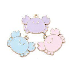 Краб Подвески из эмали и сплава, золотой свет, краб, 19x26x1.2 мм, отверстие : 2 мм