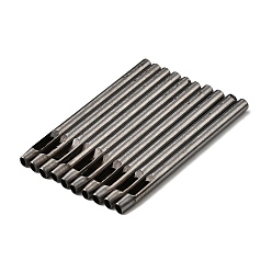 Нержавеющая Сталь Цвет 45# стальной дырокол для кожи овальной формы, инструмент для кожевенного дела своими руками, цвет нержавеющей стали, 100x6.5 мм, отверстие : 4.5x3 мм