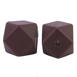 Кокосово-Коричневый Восьмиугольные бусины из пищевого силикона, кокосового коричневый, 17 мм