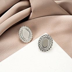 Oval 304 из нержавеющей стали серьги, цвет нержавеющей стали, овальные, 30x25 мм