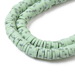 Dark Sea Green Handmade Polymer Clay Beads Strands, for DIY Jewelry Crafts Supplies, Heishi Beads, Disc/Flat Round, Dark Sea Green, 6x0.5~1mm, Hole: 1.8mm, about 320~447pcs/strand, 15.75 inch~16.14 inch(40~41cm)