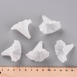 Clear Transparent Acrylic Beads, Calla Lily, Frosted, Clear, 40.5x33x35mm, Hole: 1.8mm, about 135pcs/500g