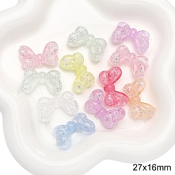 Bowknot 60 шт прозрачные акриловые бусины, разноцветные, бантом, 27x16 мм, 5 шт / комплект