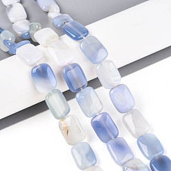 Светло-Синий Природный агат бисер нитей, окрашенные, прямоугольные, голубой, 17~19x13~14x5~6.5 мм, отверстие : 1 мм, около 22 шт / нитка, 15.55~15.75 дюйм (39.5~40 см)