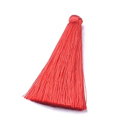 Оранжево-Красный Большие подвески с кисточкой из хлопковой нити, оранжево-красный, 70~73x9~10 мм