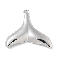 Платина Стойки обшивки латунные подвески, долговечный, без свинца и без кадмия, прелести рыбий хвост, платина, 22x25x2.8 мм, отверстие : 1.4 мм