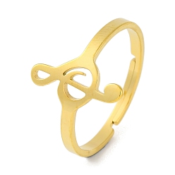 Musical Note 201 регулируемое кольцо из нержавеющей стали для женщин, животное/заметка/футбол, музыкальная нота, 13 мм, внутренний диаметр: 18 мм