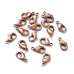 Brushed Red Copper Карабин-лобстеры, латунные, застежки на спусковой крючок, без свинца и без кадмия, щеткой красная медь, 12x7x3 мм, отверстие : 1 мм