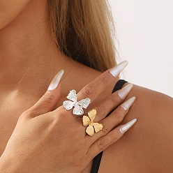 Золотой Открытые манжеты из сплава бабочки для женщин, золотые, Бабочка: 24x26 mm, регулируемый