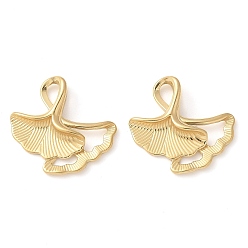 Золотой 304 подвески из нержавеющей стали, ручная полировка, очарование листьев гинкго, ионное покрытие (ip), золотые, 16x16.5x3.5 мм, отверстие : 3.5x1.6 мм