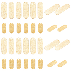 Без Покрытия 24 шт 2 стиль латунные подвески, овальный шарм, сырой (без покрытия), 20~32x8~10x0.5 мм, отверстие : 1.4 мм, 12 шт / стиль