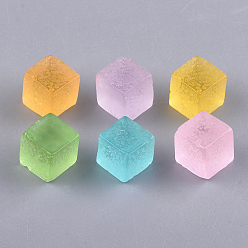 Mixed Color Resin Cabochons, Cube, Imitation jelly, Mixed Color, 11.5x11.5x11.5mm