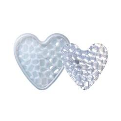 Heart Silicone Diamond Texture Cup Mat Molds, Resin Casting Molds, for UV Resin & Epoxy Resin Craft Making, Heart Pattern, 122x123x9mm, Inner Diameter: 111x111x7mm