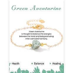 Зеленый Авантюрин Женские браслеты с звеньями из грубого необработанного натурального зеленого авантюрина, 4-3/4 дюйм (12 см)