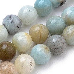 Flower Amazonite Натуральный цветок амазонитовые бусины пряди, круглые, 6 мм, отверстие : 1 мм, около 59 шт / нитка, 15 дюйм