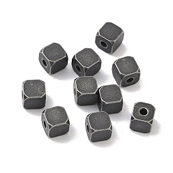 Античное Серебро Ретро 316 хирургические бусины-разделители из нержавеющей стали, кубические, античное серебро, 6x6x6 мм, отверстие : 2 мм