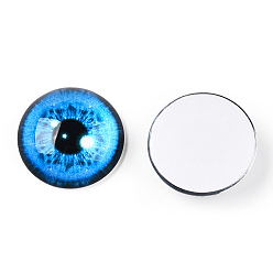 Озёрно--синий Кабошоны из стекла, полукруглый с глазом, Плут синий, 20x6.5 мм