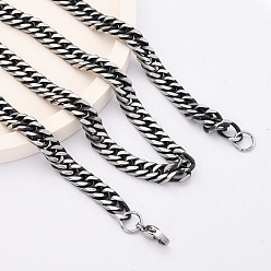 Черный Цвет Металла 6мм 201 ожерелья из витой кубинской цепочки из нержавеющей стали, металлический черный , 24.02 дюйм (61 см)