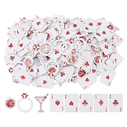 Белый 100шт. бумажных игральных карт конфетти, для праздничных украшений, белые, 22~36x20~29x0.2 мм