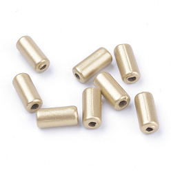 Золотистый Лакированные бусины из акрила , трубка, матовый стиль, золотые, 9x4 мм, Отверстие : 1.5 мм , около 4200 шт / 500 г