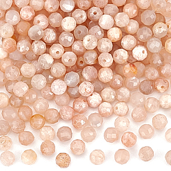 Multi-Moonstone 2 нити из натуральных бусин солнечного камня, граненые круглые, 3~3.5 мм, отверстие : 0.7 мм, около 115~130 шт / нитка, 15.35~15.55 дюйм (39~39.5 см)