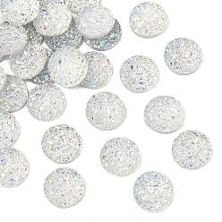 Лиловый Кабошоны из смолы, имитация друзы агата, плоско-круглые, с покрытием AB цвета, сирень, 12x3~4.5 мм