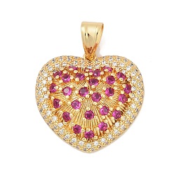 Средняя Орхидея Латунные микро проложить кубического циркония подвески, без кадмия и без свинца, сердце прелести, реальный 18 k позолоченный, средне орхидеи, 28.5x29x11 мм, отверстие : 7.5x5 мм