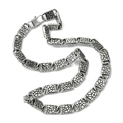 Antique Silver 304 Stainless Steel Necklaces, Square, Antique Silver, 23.62 inch(60cm)
