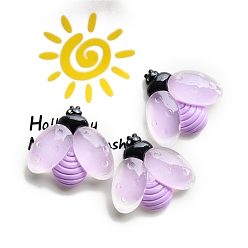 Сливовый Светящиеся кабошонов смолы, светится в темноте, Пчелы, слива, 30x30 мм