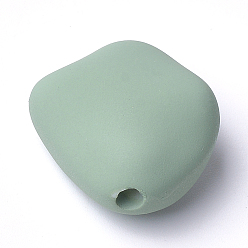 Dark Sea Green Acrylic Beads, Rubberized, Dark Sea Green, 23.5x23.5x13mm, Hole: 3mm